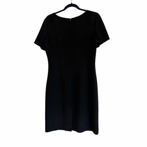 Albert Nipon Black Short-Sleeve Vintage Mini Sheath Dress